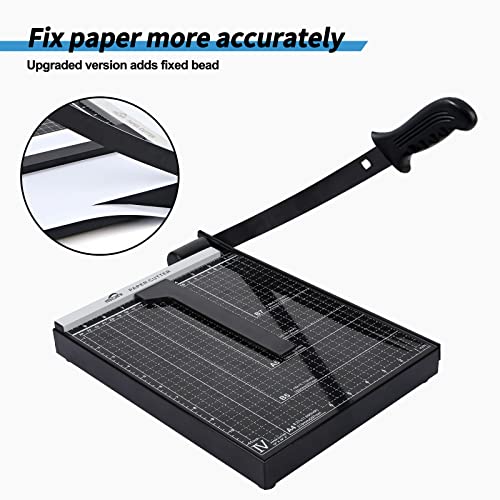 Isdir Paper Cutter Guillotine, 12 Inch Paper Cutting Board, 12 Sheets Capacity, Heavy Duty Metal Base, Dual Paper Guide Bars, Professional Paper Cutter And Trimmer For Home, Office (12'' Black) #TOP1