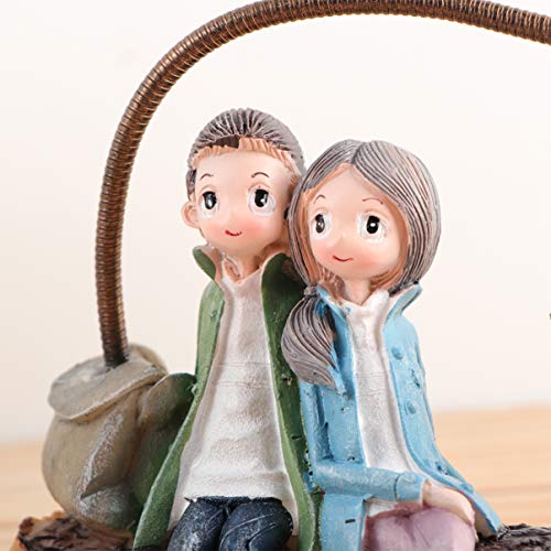 FAVOMOTO 2 Pcs Desktop Casais Luz Noturna Resina Casal Amante Estátua Luz de Cabeceira Luz Mesa Deco