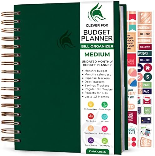 Clever Fox Budget Planner & Monthly Bill Organizer with Pockets. Expense Tracker Notebook, Budgeting Journal and Financial Planner Budget Book to Control Your Money. Large Size  Purple