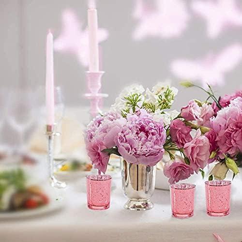 Set of 12 Mercury Glass ROSE GOLD Tea Light Holders Candle Votive Wedding Decoration 6.7CM H
