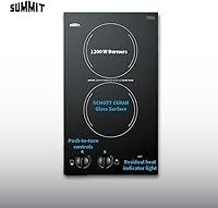 Vista 6 de Summit CR2220B - Placa eléctrica de 2 quemadores de 12 pulgadas, 230 voltios, compatible con ADA, negro