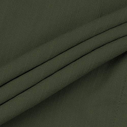 Reshe Women Women Casual Contrast Long Dress Long Sleeve Solid Maxi Dresses Green