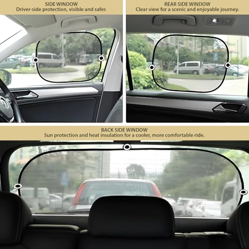 Image of ALLEXTREME Universal Car Curtains Sun Shade Cover Interior Accessories for UV Rays Protection 4 Side & 1 Rear Windows Baby Sunshade Compatible with SUVs and All Cars (Pack of 5, Black)