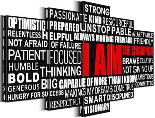 Merrleem Inspirational Quotes Wall Art Pictures, Positive Affirmations Canvas Print Artwork, Bedroom Living Room Office Wall Decor (Large, Wrapped Canvas)