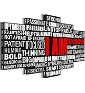 Merrleem Positive Affirmations Canvas Wall Art Prints, Inspirational Quotes Art Decor Picture, Of...