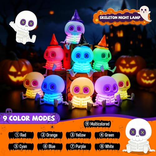 Skull Night Light for Kids Room, Skeleton Lamp,Halloween Decor Night Light — view 2