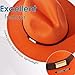 Gossifan Fedora Hats for Men Wide Brim Panama Hat with Classic Belt-B Belt Orange