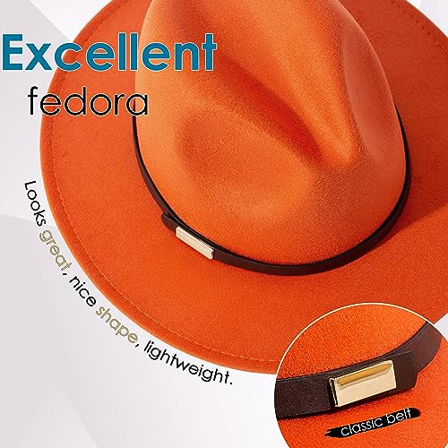 Image of Fedora Hats for Men Wide Brim Panama Hat with Classic Belt