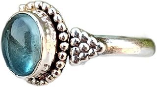 Aquamarine Ring, Aqua Stone Ring, March Birthstone Ring, Boho Ring, Handmade Ring, Gift For Her, Women Ring Charm Ring, Unisex Ring, Cocktail Ring, Best Gifts Forever, Statement Ring, Hippie Ring, Precious Ring, Cabochon Ring, Natural Aquamarine Jewelry