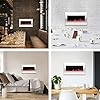 Northwest Wall Mounted Electric Fireplace Heater - 10-Color LED Flame and 3 Media Backgrounds 36-Inch Wall Mounted Fireplace with Adjustable Brightness and Remote (White) #5