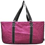 NGIL All Purpose Open Top 23' Classic Extra Large Utility Tote Bag 2019 Collection (Glitter Hot Pink)