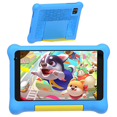 Immagine prodotto: Wqplo Tablet Bambini 7 pollici Android 13 32 Go ROM (estensibile 128 Go) HD 1024x600 Controllo genitoriale Cucca di protezione include processore quad-core Giochi e apprendistato Bluetooth/WiFi(Blu)