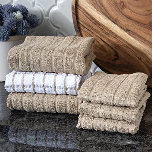 Ritz 95593A Premium Kitchen Towel And Dish Cloth Value Set: Highly Absorbent, Super Soft, Long-Lasting, 100% Cotton Checked And Solid Hand Towels thumb #5