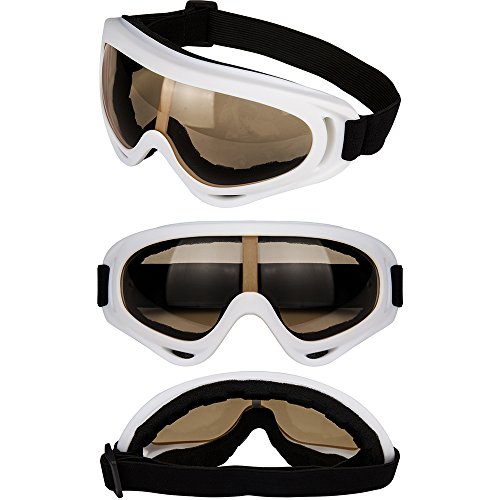 Image of LJDJ Motorcycle Goggles - Glasses Set of 2 - Dirt Bike ATV Motocross Anti-UV Adjustable Riding Offroad Protective Combat Tactical Military Goggles for Men Women Kids Youth Adult