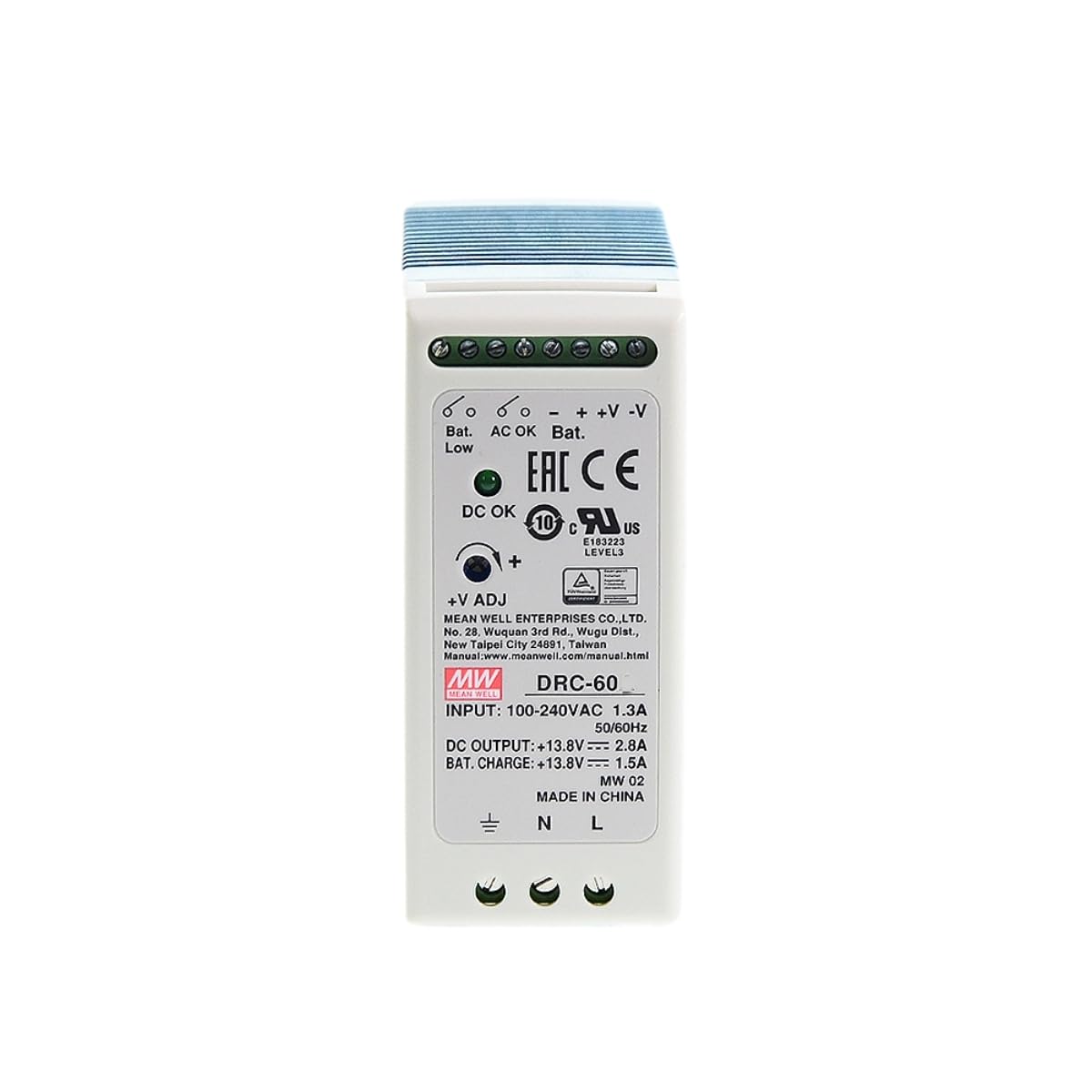 DRC 60W Alimentatore switching, DRC-60A Trasformatore driver di alimentazione UPS a doppia uscita AC-DC su guida DIN per sistemi di sicurezza, sistemi di allarme, ecc.