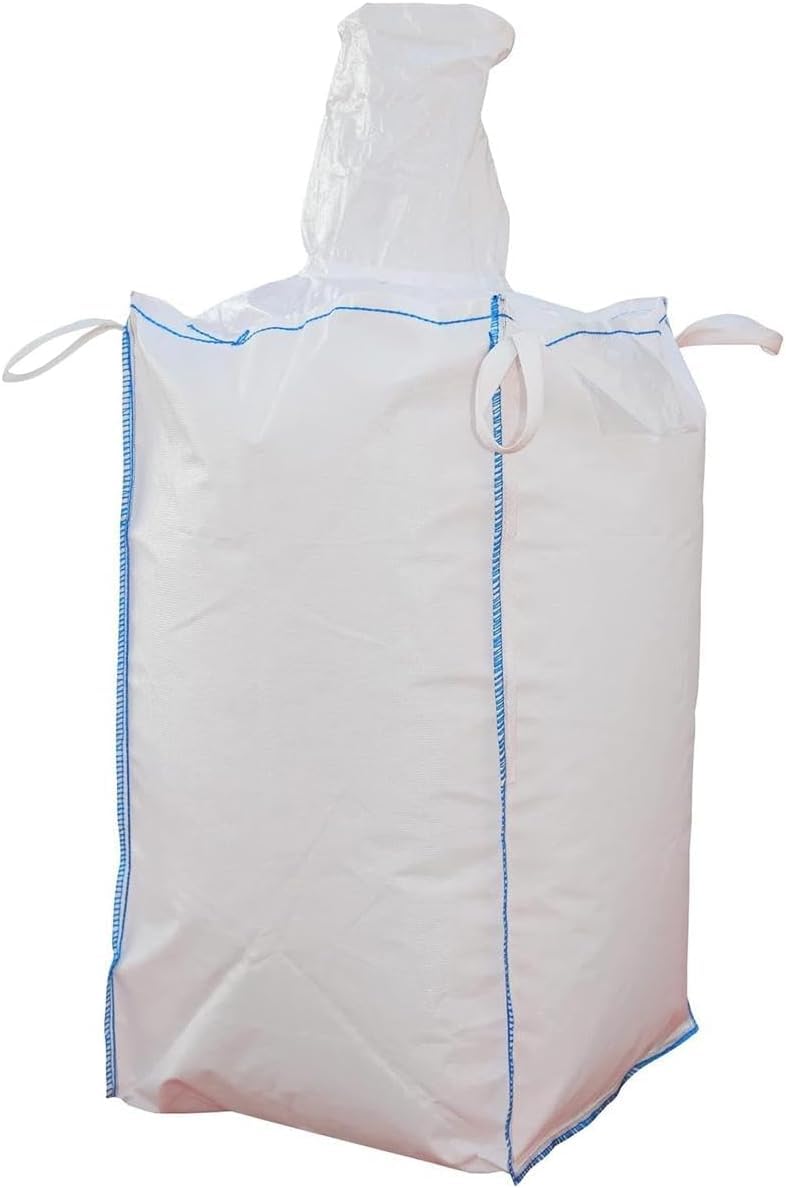 SIMPLETEK - Sacco Big Bag in Polipropilene 1000kg Portata | 90x90x120 cm | Chiusura a Caramella | Per rifiuti (Ricondizionato)