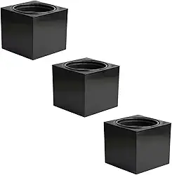 Kit 3 Vasos Autoirrigáveis Liso Cor Preto Cinza Rosa Creme (Preto)