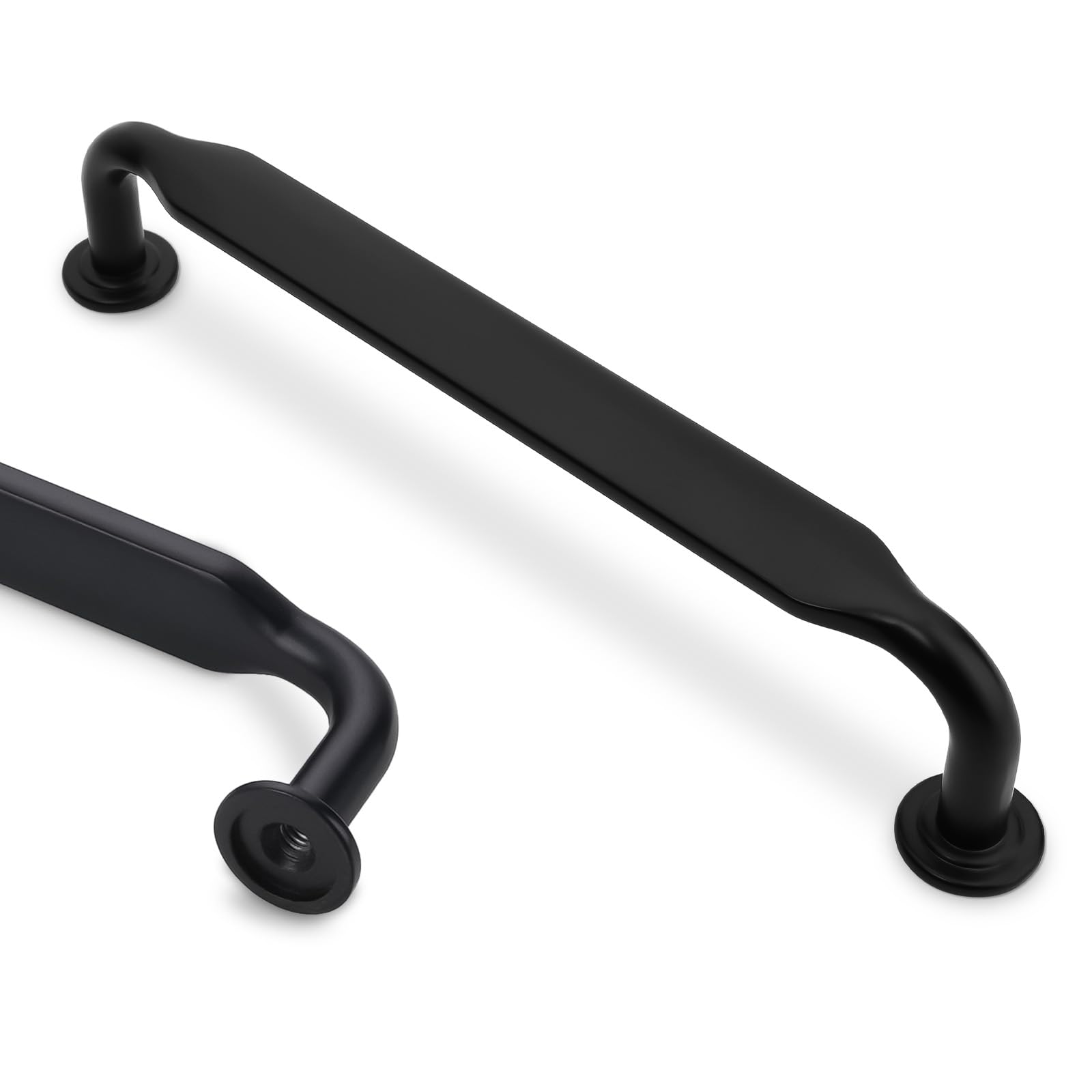 KOMOTIA 10 Pack 5 Inch Cabinet Pulls Matte Black Kitchen Handles Zinc Alloy Drawer Pulls Solid Cabinet Hardware