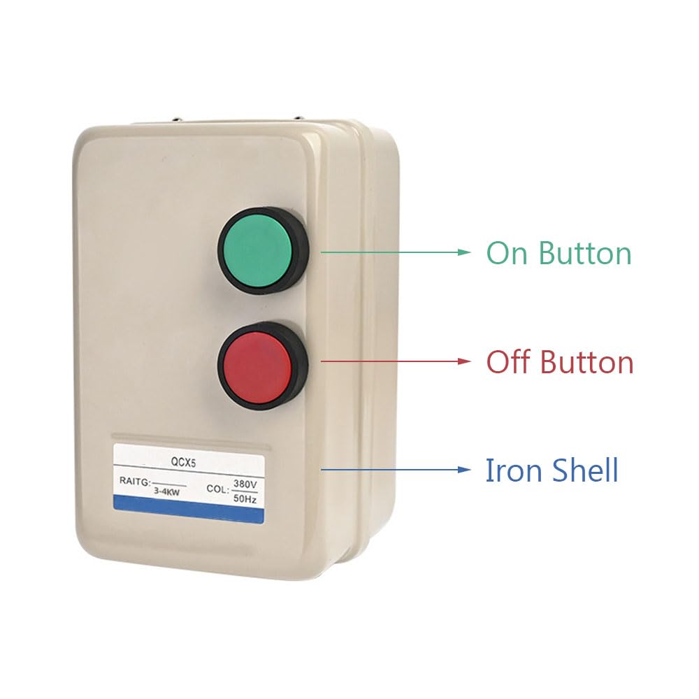 Motore elettrico magnetico, 380 V, 7,5 kW, 22 A, scatola interruttore di avviamento a 3 fasi, per compressori d'aria, pompe, apparecchiature industriali
