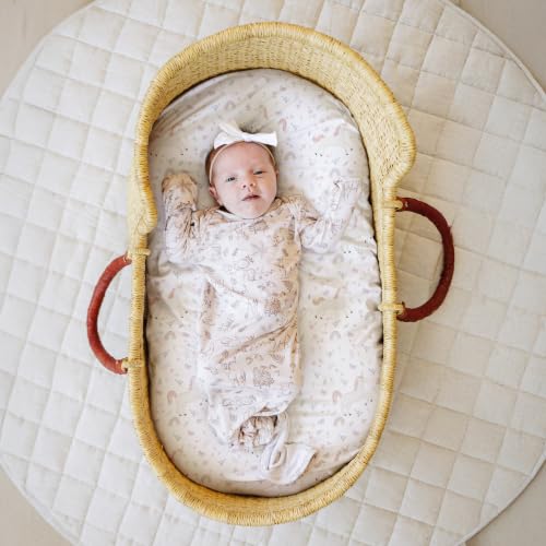 Image of Baby Bassinet Sheets for Boy, Girl (Unicorn Blossom) 2-Pack - Fitted Bedside Bassinet Sheets - Buttery Soft Cotton Blend for Standard Mattress Pad - Compatible with Halo BassiNest