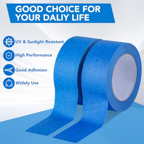 Image of VOISEN 5 Packs Painters Tape, Blue Painters Tape, 3 Inch Wide (3 in x 55 Yds), Masking Tape for Multi-Purpose, Masking Tape Bulk,DIY Artist Craft Arts, Decoration, Drafting, No Residue