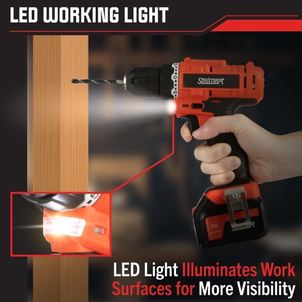 Taladro Inalámbrico Stalwart 20V 71 Piezas con Estuche y Batería miniatura 5