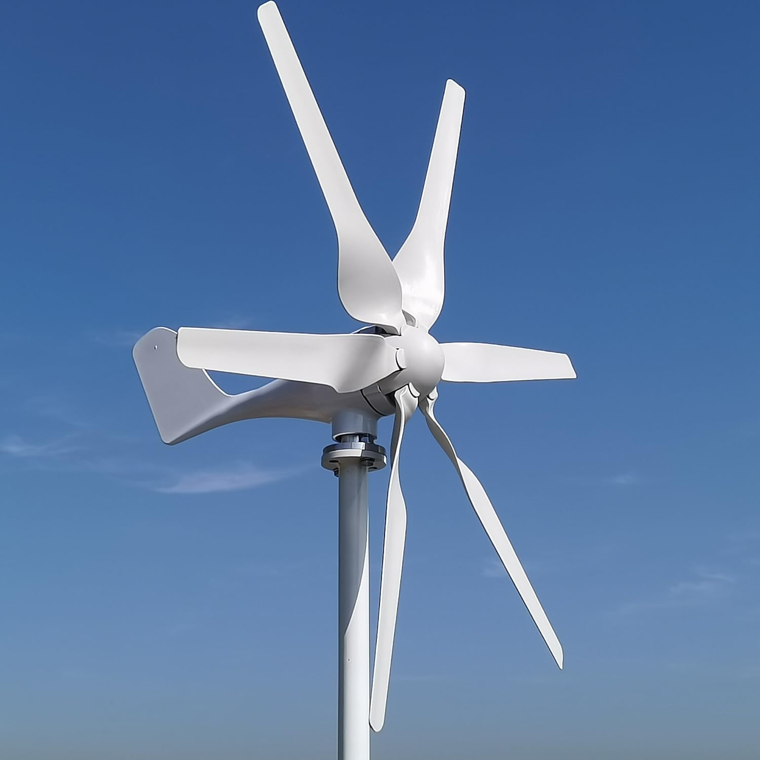 Windkraftanlage 800W mit MPPT Laderegler, 3-Phasen AC Horizontale Windturbine, 6-Blatt Windmühle für Haus & Bauernhof 12V 24V 48V (48, Volt)