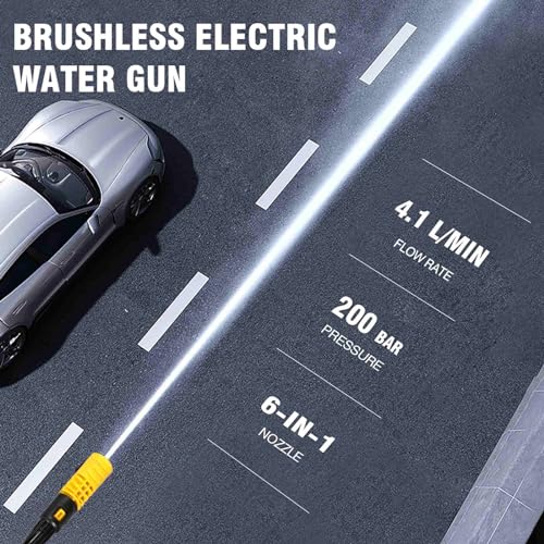 Hogedrukreiniger, 200 bar, 3500 W, hogedrukreiniger, 18 V, draagbaar, draadloos, borstelloos, kan op 6 tot 10 meter worden gespoten - Afbeelding 5