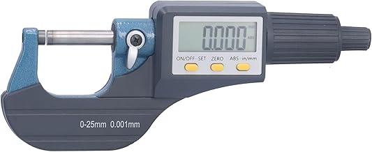 Micrômetro digital 0,0005"/0,001 mm Medidor de Espessura de Resolução Profissional Polegadas/Métricos Ferramentas de Medição de Espessura com Tela LCD Grande, Função de Desligamento Automático, Conversão de Polegada e Milímetro, Micrômetro