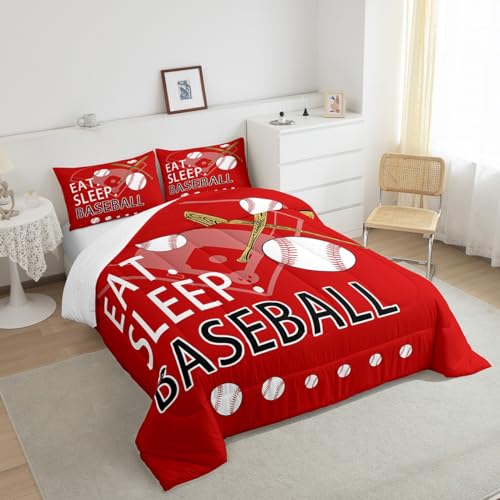 Image of Feelyou Baseball Bedding Set Full Size for Kids Teens
