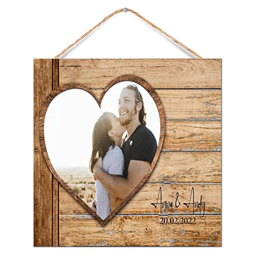 Plaque en bois murale haut de gamme de 30 cm en cœur pour intérieur chic