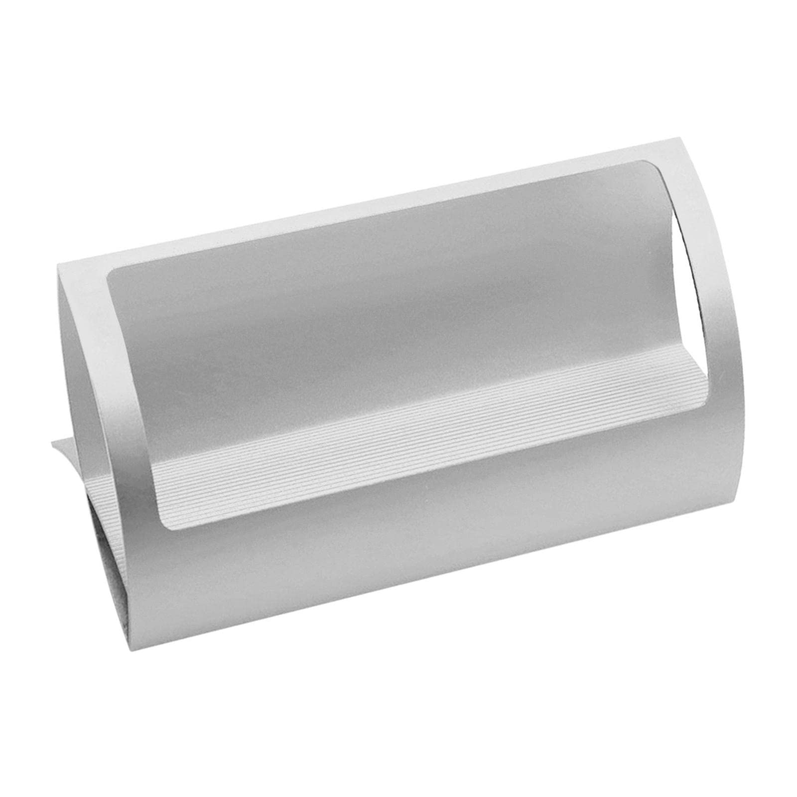 WOVEBIUS Stylish Aluminum Alloy Desktop Q Shape Business Card Holder for Tradeshows Silver