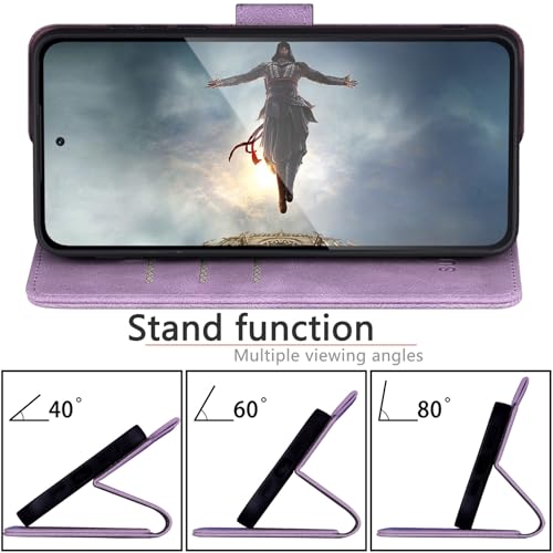 Funda para Xiaomi Mi 14T Pro SUANPOT con Tapa de Cuero Lila Violeta 6