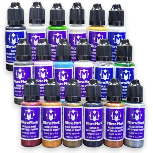 Micro-Mark Fantasy 18-Piece Acrylic Paint Set – High-Pigment Fantasy Colors for Models, Miniatures, Figures & DIY Crafts