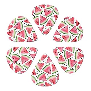 Lot de 6 médiators imprimés pastèque pour guitare acoustique et électrique avec boîte de rangement - Les Beatles, Paul McCartney, John Lennon, RIngo Starr, George Harrison Lot de 6 médiators imprimés pastèque pour guitare acoustique et électrique avec boîte de rangement – Image 4
