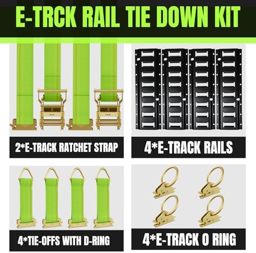 E-Track Rails Kit 4-Pack 16" with 30-Piece Accessories view 8