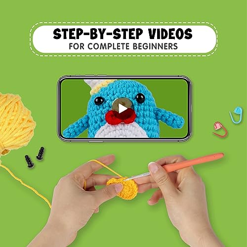papasgix Beginner Crochet Kit, Complete Animal Crochet Yarn Set, Crochet Knitting Kits for Starters with Crochet Hooks Needles Yarn for Adults Kids DIY Craft Art - Image 4