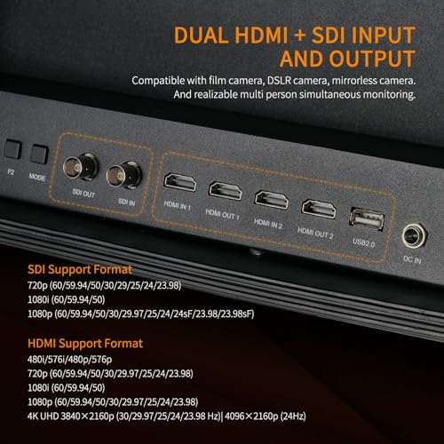 Image of WPC215 21.5 inch 1000nit High Bright Broadcast Carry-on Director Monitor with LUT Waveform HDMI SDI USB Input HDMI SDI Output Full HD 1920x1080
