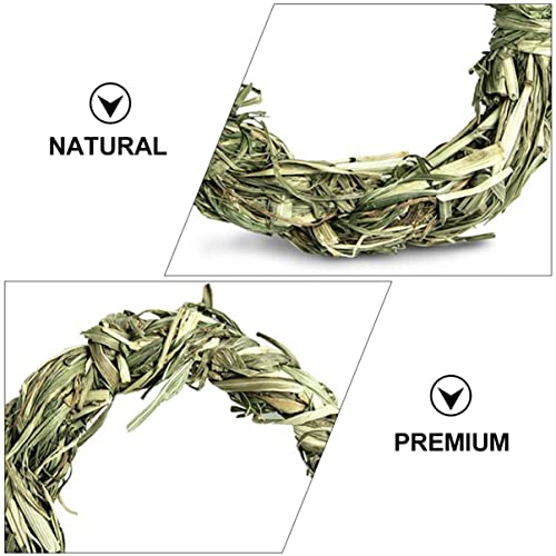Mipcase Natural Pet Teeth Grinding Snack Toy Set 9Pcs for Chinchillas Guinea Pigs and Hamsters Chewing Grass Rings for Dental Health and Active Play - Image 3