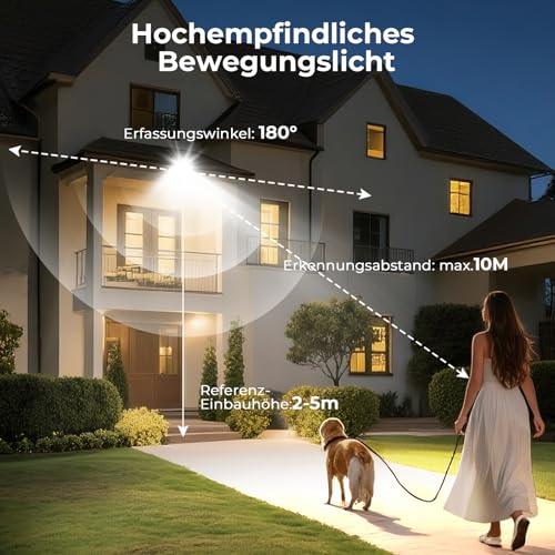 Aussenlampe Mit Bewegungsmelder 35w LED Strahler Mit Bewegungsmelder Außen Licht Fernbedienung 6500k Kaltweiß Ip66… – Ansicht 2