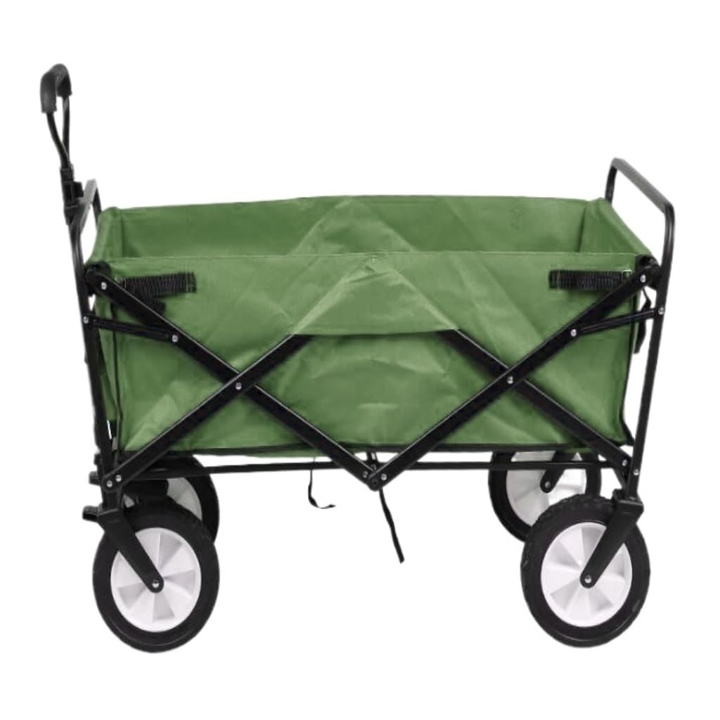 Fgjsfhrdtu Green Four-Wheel Folding Supermarket Cart, Fishing Gear Transport Trolley(Green)