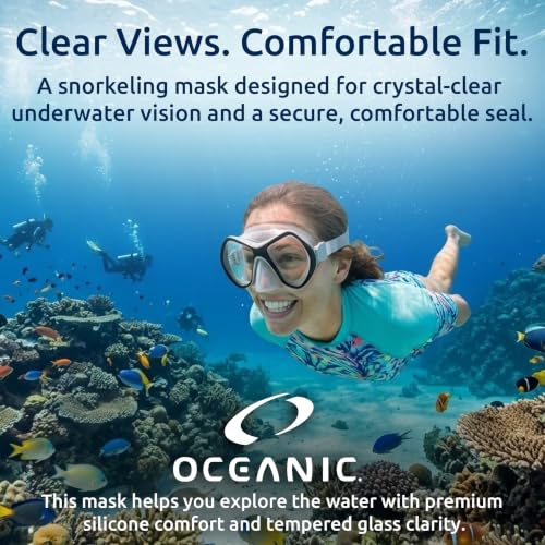 Máscara de snorkel Oceanic para adultos con vidrio templado y ajuste resistente a fugas miniatura 2