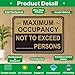 Maximum Occupancy Sign Not to Exceed Persons Sign 10 x 7 Inches Occupancy Plastic Sign Max Occupancy Sign with Adhesive Backing Sticker Easy to Mount 2 Pack