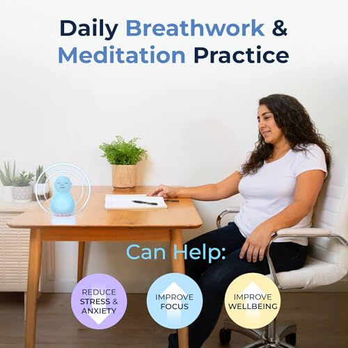 Image of Mindsight 'Original Breathing Buddha' Guided Visual Meditation | 3 Modes to Slow Your Breathing & Calm Your Mind | Stress & Anxiety Relief | Wellness Gift | Adults, Kids, Classrooms | USB Rechargeable