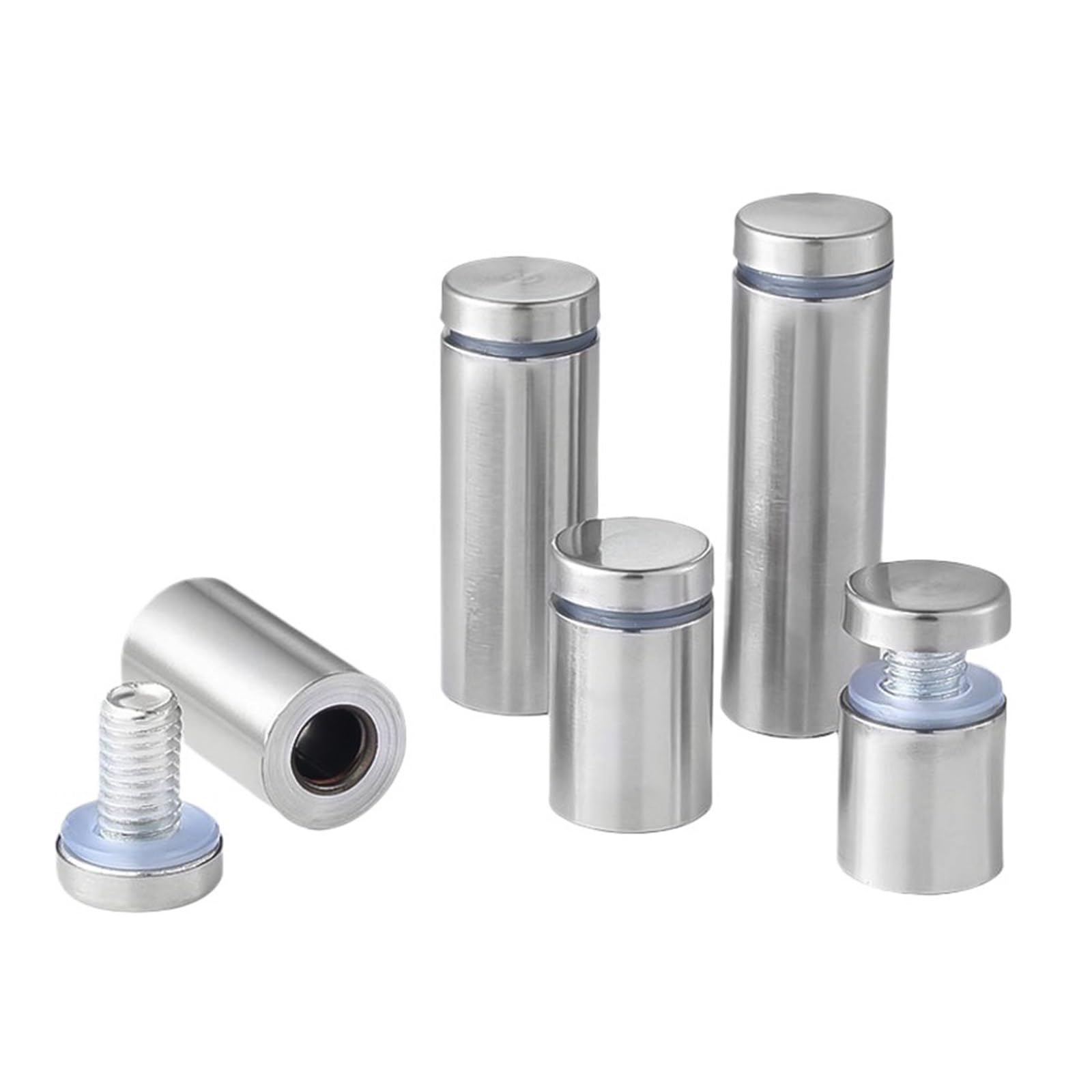 4/6 uds sujetadores de vidrio 12mm acero inoxidable acrílico publicidad separadores Pin clavos cartelera tornillos de fijación Hardware(6pcs,D25x150mm)