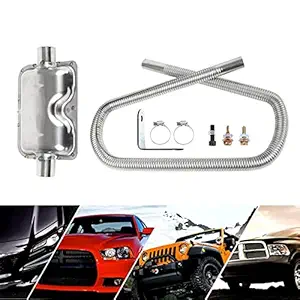 Diesel Heater Exhaust Pipe & Silencer Muffler, TZUTOGETHER Parking Heater Stainless Steel Exhaust Extension Kit (120cm)