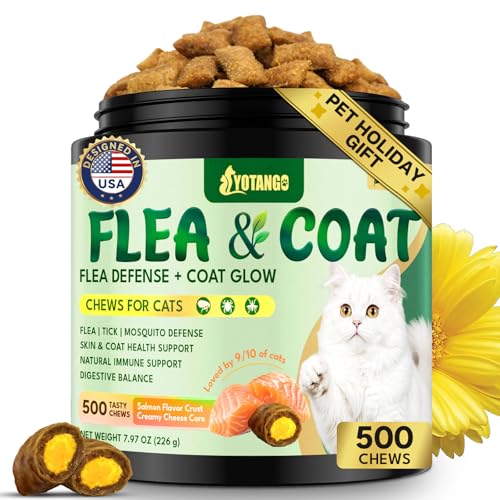 YOTANGO Cat Flea & Tick Chewables Salmon 500 Count
