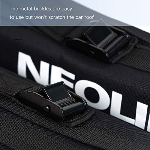 Neolife Soft Roof Rack Pads with Single Wrap-Rax Straps for Surfboard Paddleboard Snowboard, 19\' (Pair) Black