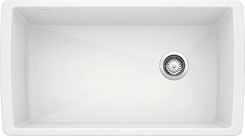 BLANCO, Blanco 441767 DIAMOND SILGRANIT Fregadero de cocina de montaje inferior super sencillo, 33.5" X 18.5"