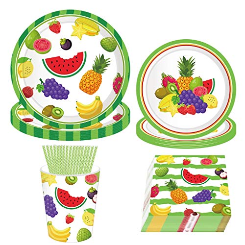 Amycute 69 pcs Juego de Cubiertos Desechables de Frutas, Set de vajillas...